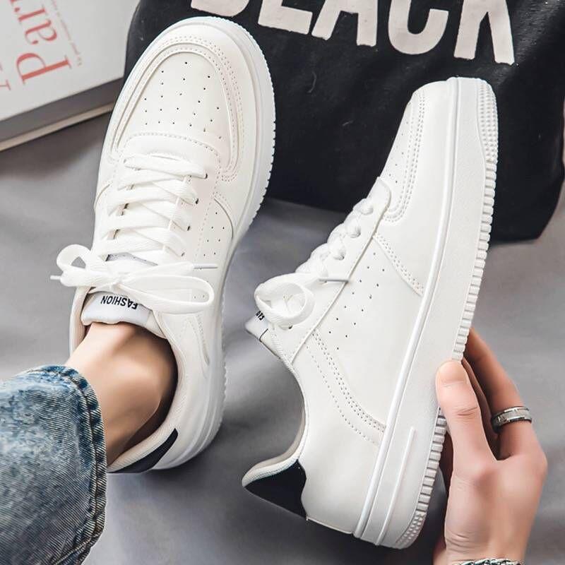 Summer Men's Shoes Small White Shoes Spring Breathable with Students Pure White Sports Casual Board Shoes