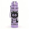 1PC Everything Is Fine Funny Print 750ml Color Plastic Sports Water Bottle Leakproof Flip Straw Lid Suitable for Sports Office Home Use