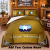 Lazio FC Pattern Bedding 3Pcs Set Custom Name, Bed Sheet And Pillowcases For Home Bedroom