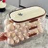 Automatic Rolling Egg Container Fridge Storage Box Food Grade BPA Free Transparent Stackable Fridge Organizer