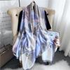 Big Size Women Scarf Spring Silk Hijabs Floral Print Shawls and Wraps Ladies Pashmina Bandana Foulard Soie Scarves