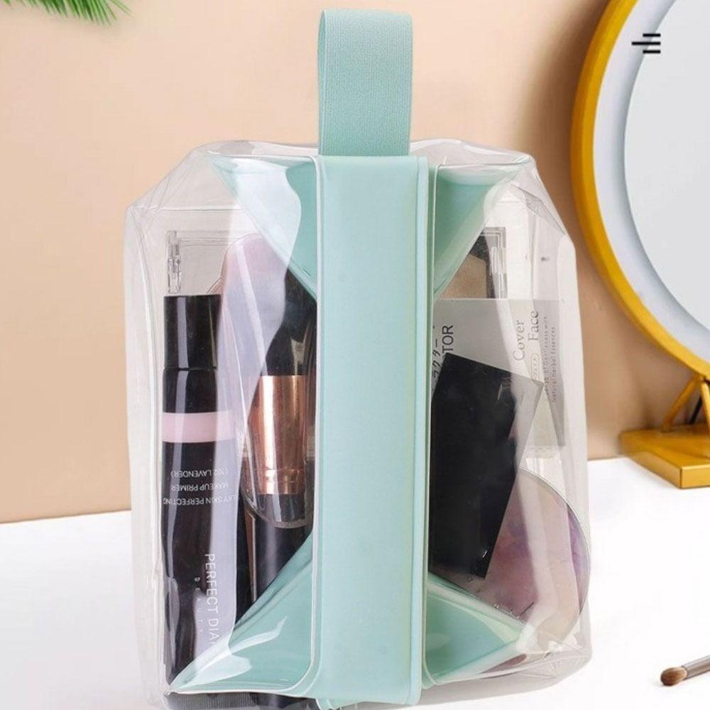 Large Capacity PVC Makeup Bag Magnetic Closure Cosmetic Pouch Portable Clear Toiletry Bags Bath
