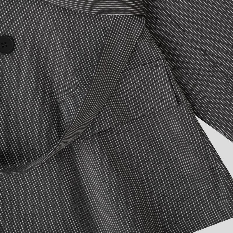 INCERUN Мужские блейзеры с лацканами, длинными рукавами, полосатые, с вырезами спереди, крест-накрест, для вечеринок, тонкие пальто