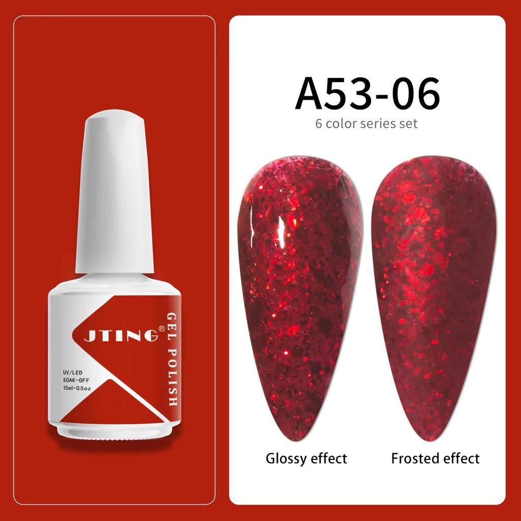 JTING Фабричный поставщик материалов для ногтей Набор гель-лаков для ногтей 6 цветов OEM Частная марка 15 мл УФ-гель-лак Индивидуальный логотип бренда