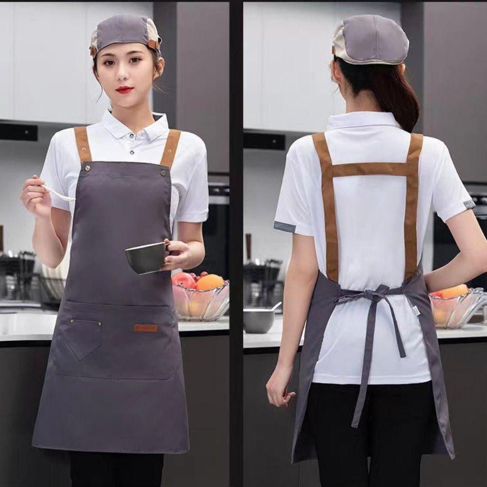 Oil Resistant Waterproof Apron Multi-function Chef Apron Work Clothes Cleaning Apron Waiter