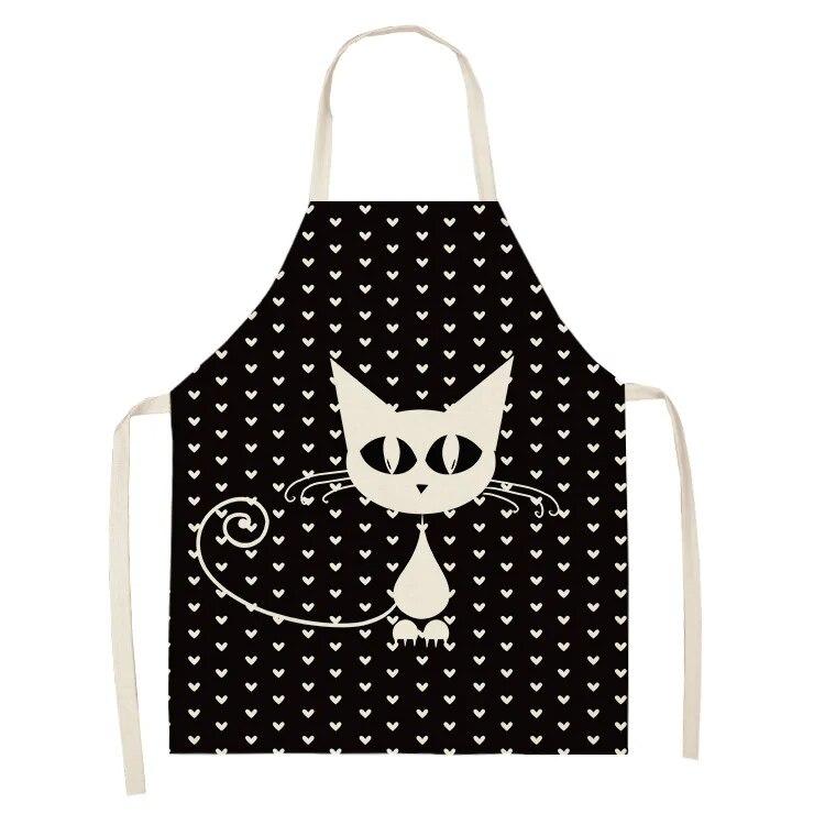 1 шт. 55x68 см кухонный фартук с милым принтом кота домашние хлопковые льняные фартуки без рукавов для мужчин и женщин аксессуары для выпечки 38x47 см