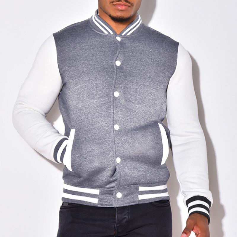 Мужская универсальная флисовая бейсбольная куртка - повседневная одежда весна/осень/зима