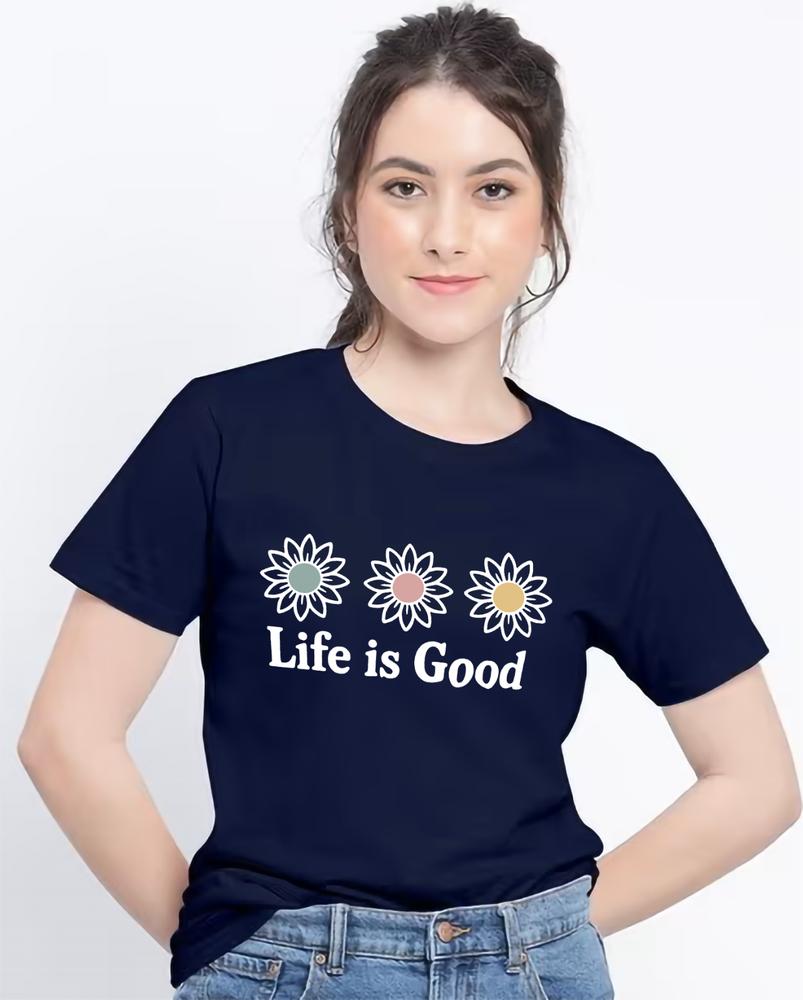 Unisexs Life Is Good Daisy T Shirt Cute Preppy Casual Flower Positivity Tee Top