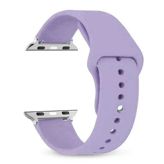 Силиконовый ремешок для Apple Watch, ремешки 45 мм, 44 мм, 49 мм, 40 мм, 41 мм, 42 мм, спортивный браслет Correa iWatch Series SE 9, 8, 7, 6, 5, 3, 4, Ultra 2