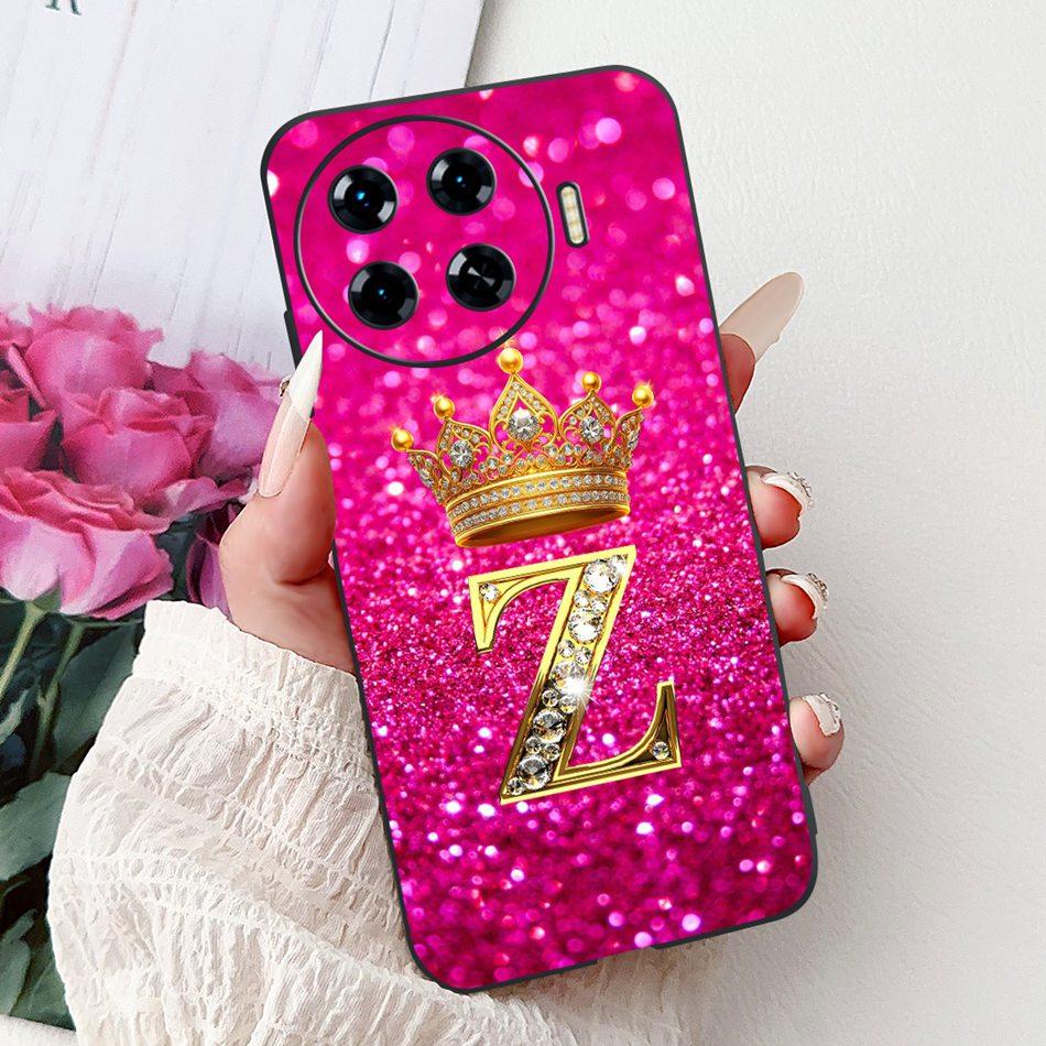 Для Tecno Spark 20 Pro+ 20Pro 20 20C Модный чехол для телефона с буквой-короной Для Spark20 20 Pro Plus Черный Силиконовый Мягкие чехлы Бамперы