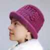 Women Thicken Knitted Hat Flower Crochet Bucket Hat for Elderly Women Winter Warm Fisherman Hat for Outdoor Activities