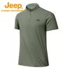 Jeep Мужская летняя повседневная футболка с воротником-стойкой