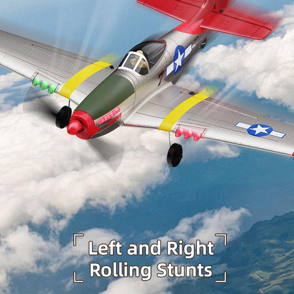 Самолет на радиоуправлении, 2.4G самолет из пенопласта EPP с 6-осевым гироскопом, светодиодными огнями, кувырком одной кнопкой, 3D перевернутым полетом, простой в
