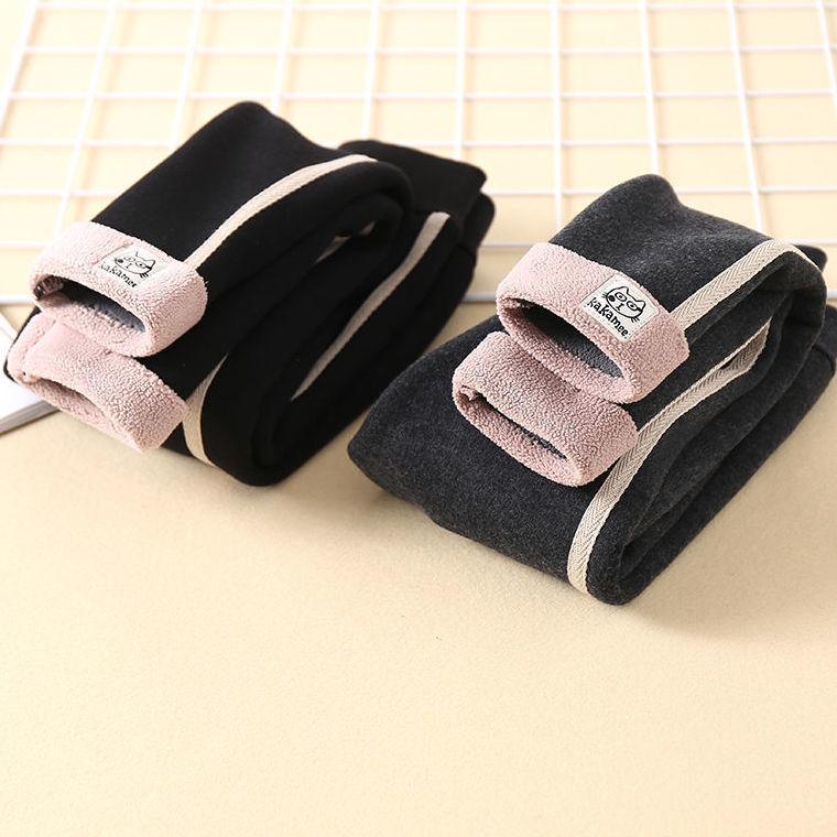 Зимние леггинсы для девочек из плотного бархата - теплые цельные брюки для детей