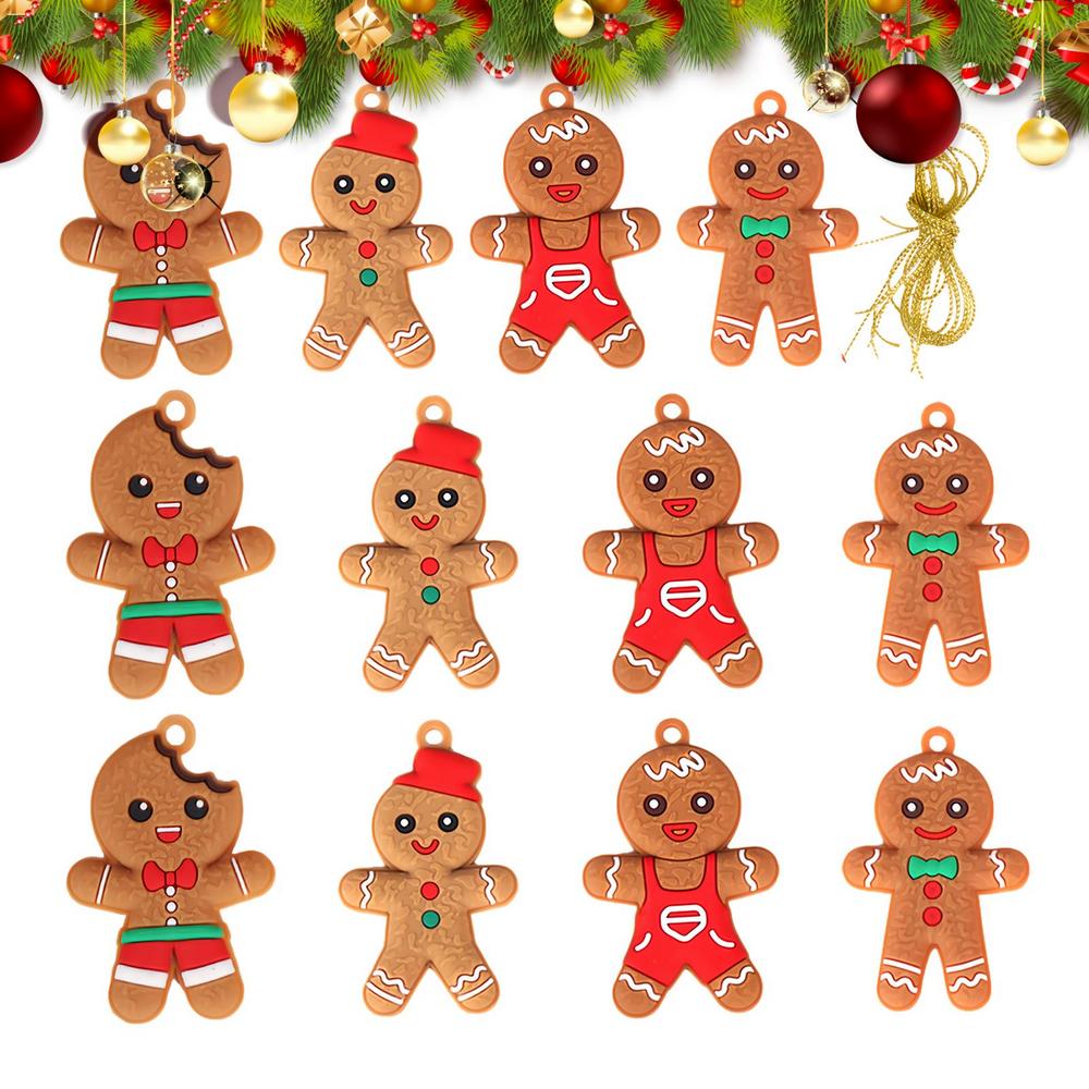Gingerbread Ornaments 12 Pieces Holiday Pendant Gingerbread Figurines Ornaments For Home Dinner Restaurant Cafe Church Event