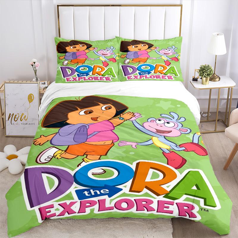 Dora'S Colorful Journey Print 3Pcs Bedding Setduvet Cover With 2 Bedropillowcase Home Birthday Gift