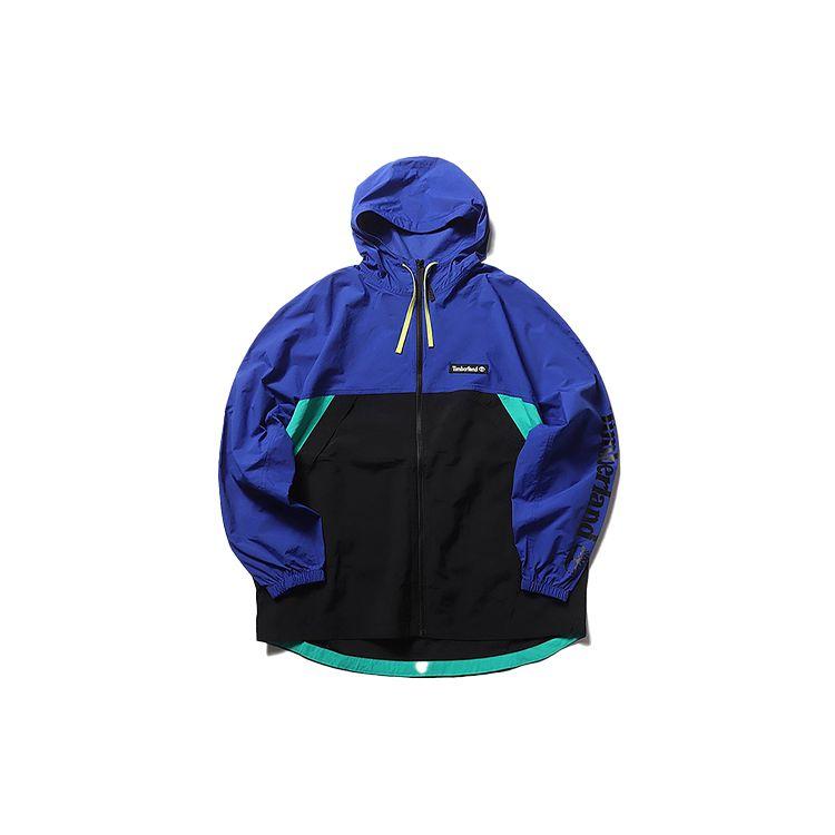 Timberland Двухцветная куртка с капюшоном и застежкой-молнией Мужские куртки Синяя A22UJZ38
