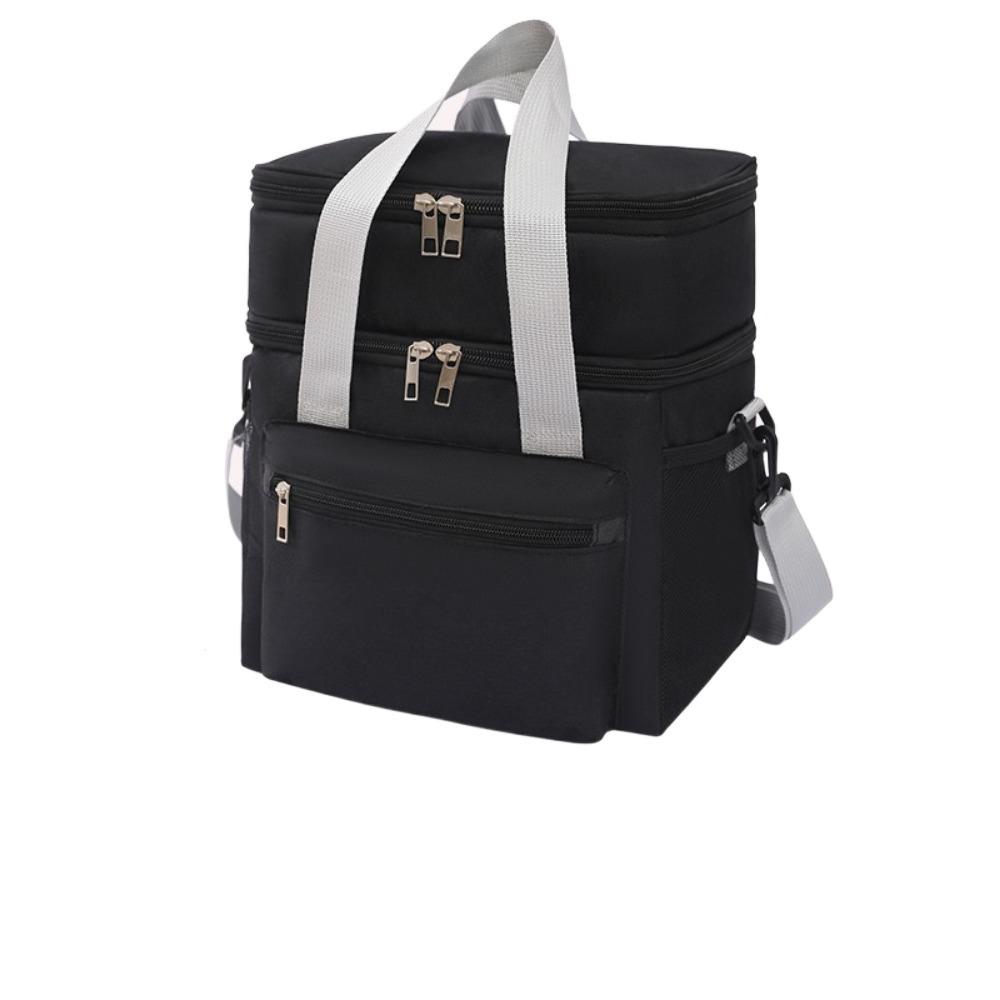 Large Capacity Insulated Lunch Bag with Shoulder Strap Thermal Lunch Pouch Travel Picnic
