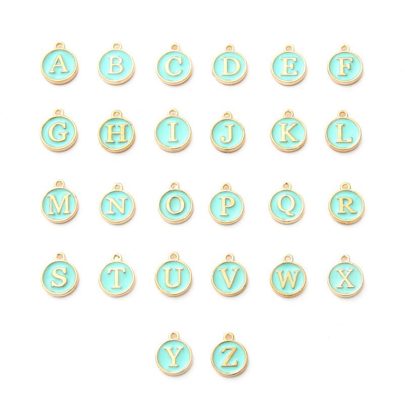 AZ Буквенно-цифровой эпоксидный сплав Двусторонний кулон для DIY ювелирных изделий и аксессуаров