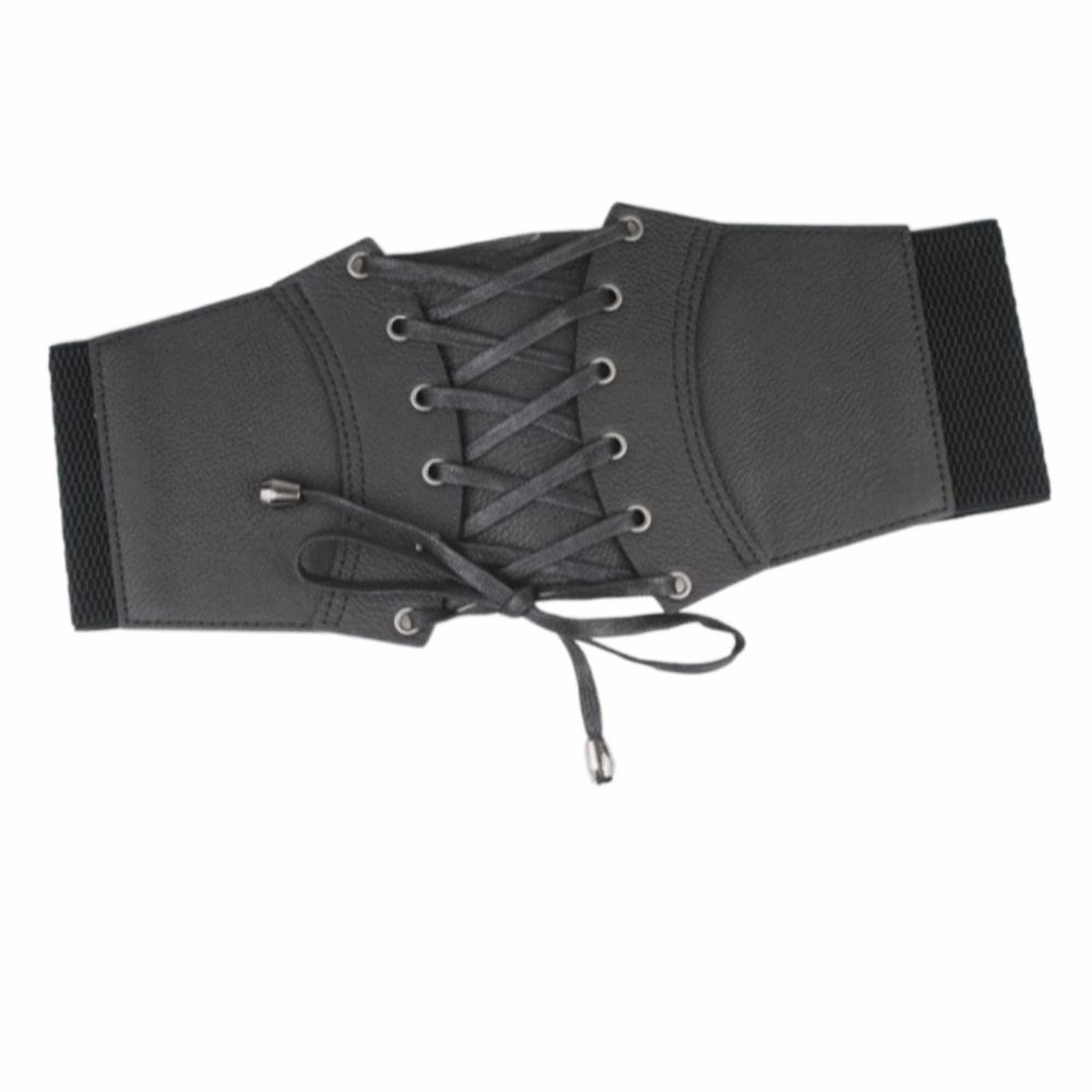 Стильная Девушка Корсет из Искусственной Кожи Однотонный Широкий Пояс Модный Широкий Пояс-Бандаж Комплекты