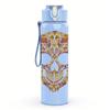 1PC Ornate Floral Skull Retro Art Print 750ml Portable Sports Water Bottle Leakproof Gym Outdoor Travel Drink Cup