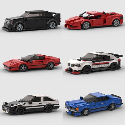 Городская самодельная модель гоночного автомобиля Super Race Car Speed Model Building Bricks: ралли, спорт, гонки, полицейская машина, технический набор, подарок на Рождество.