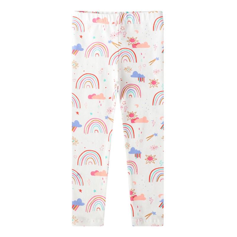 Леггинсы для девочек с рисунком из мультфильмов, детские длинные брюки, тонкие детские леггинсы