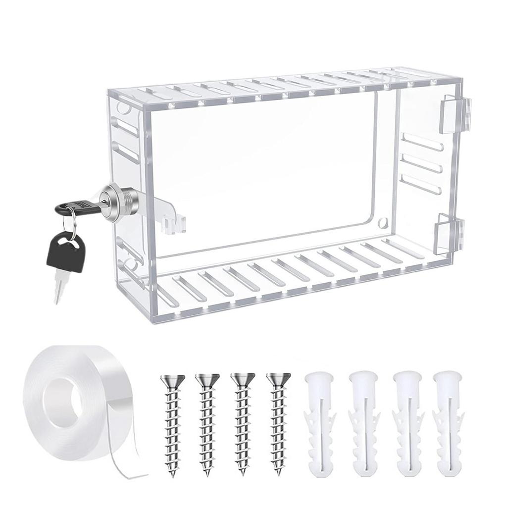 Универсальный термостат-бокс с ключом, настенный, прозрачная крышка термостата с замком, защита термостата, защитная крышка