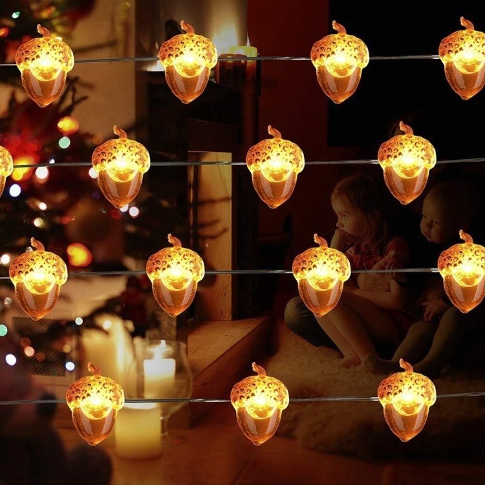 Thanksgiving Decorations Acorn String Lights Battery Powered Light String