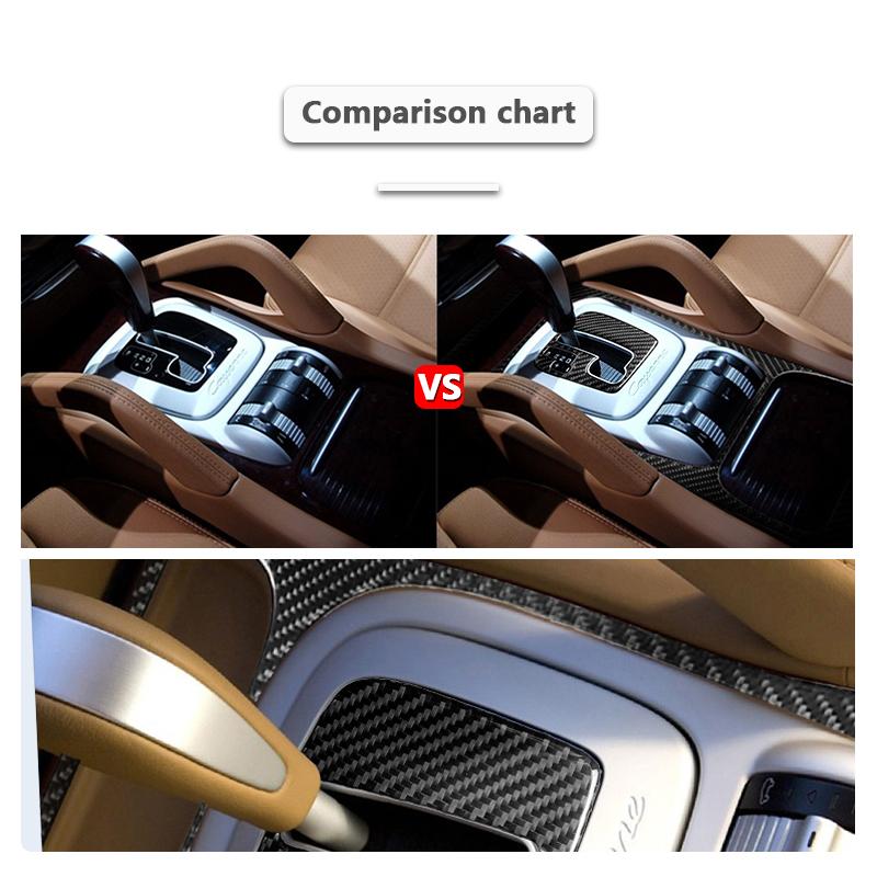 Наклейки на панель передач для Porsche Cayenne 2003, 2004, 2005, 2006, 2007, 2008, 2009, 2010, аксессуары для украшения салона автомобиля из углеродного волокна