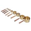 8Pcs Stainless Steel Measuring Cup with Wooden Handle Bartending Scale Measuring Spoon Baking Tool