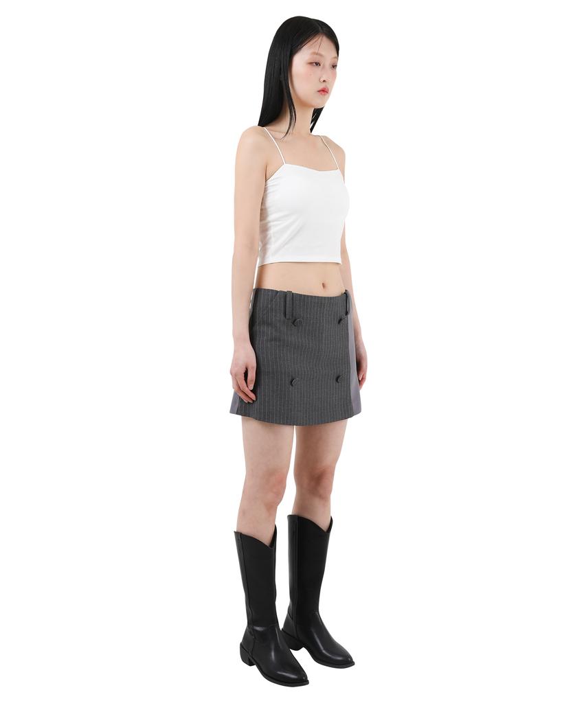 Catharsis Mini Skirt Pants Grey Pinstripe One Size