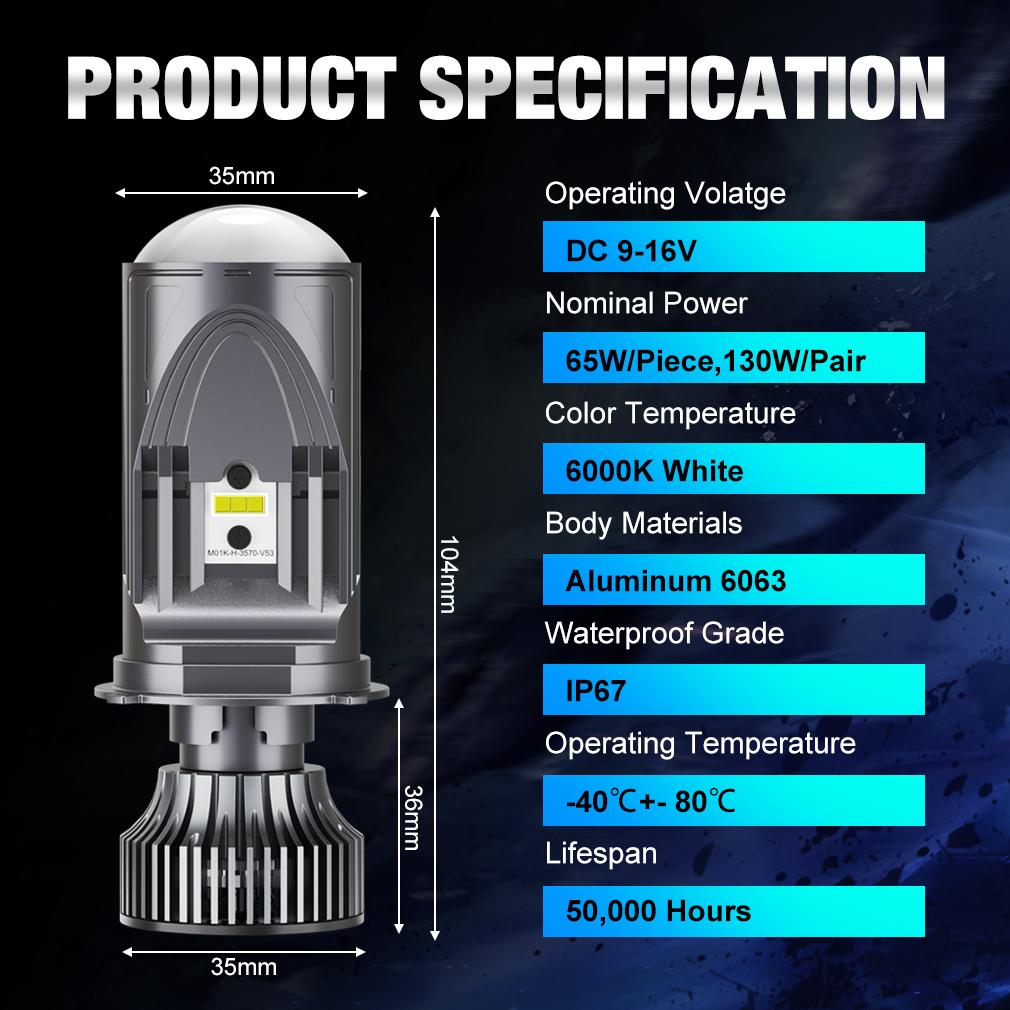 2 шт. 140 Вт 60000LM Двойная линза/Одна линза H4 Светодиодная лампа для фар Лампа проектора Дальний/ближний свет Автомобиль Модернизация LHD RHD Фара Canbus без ошибок