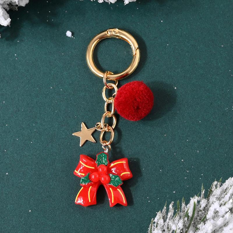 Рождественская елка Санта Клаус Брелоки Шарм для сумки для женщин Изысканная подвеска для сумки Брелок для ключей от машины Ювелирное изделие Рождественский подарок
