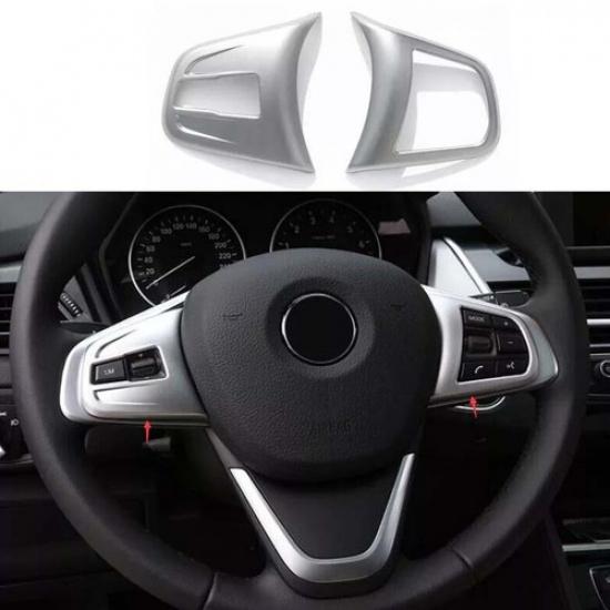 2015-19 Frame Cover For BMW 2 Series Touring Steering Wheel Button Matte Silver