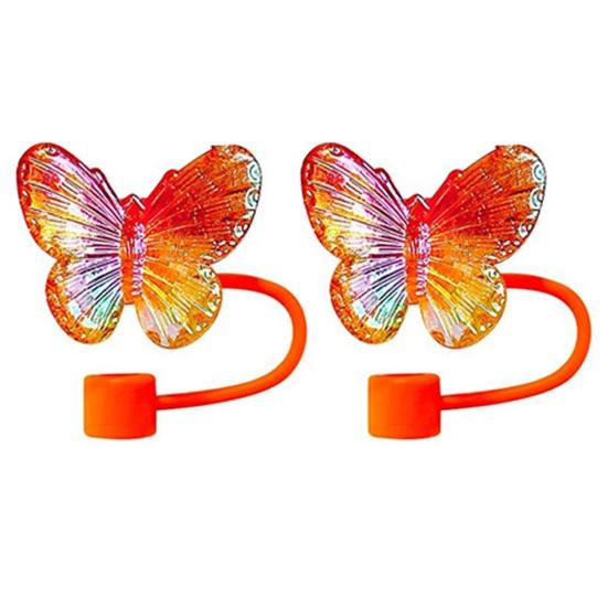 2 шт. Насадки-бабочки на соломинку 10 мм для стакана 30/40 унций, многоразовая соломинка для питья