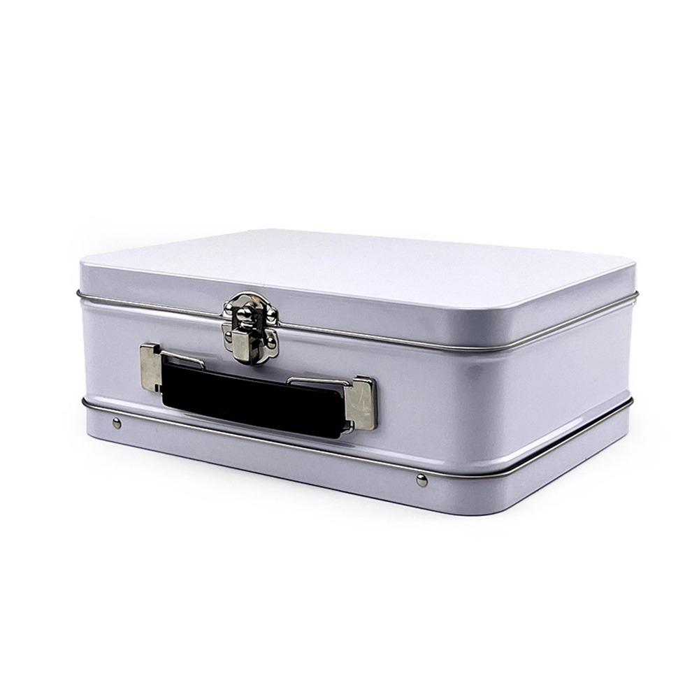 White Black Silver Handheld Iron Box Rectangle Lunch Box Candy Box  Tea Candy Cookies Cake Biscuits