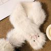 Soft Faux Rabbit Fur Scarf Cartoon Cat Neck Collar Cute Cartoon Hat Scarf  Winter