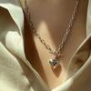 Lovers Vintage Cold Wind Heart Sweater Chain Long Personality Korean Hip Hop Style Ot Buckle Love Necklace