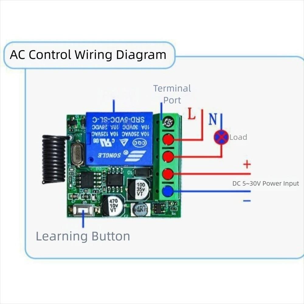 Широковольтный беспроводной RF433МГц запрашивающий код Реле DC 12В Электромагнитный замок Обустройство дома