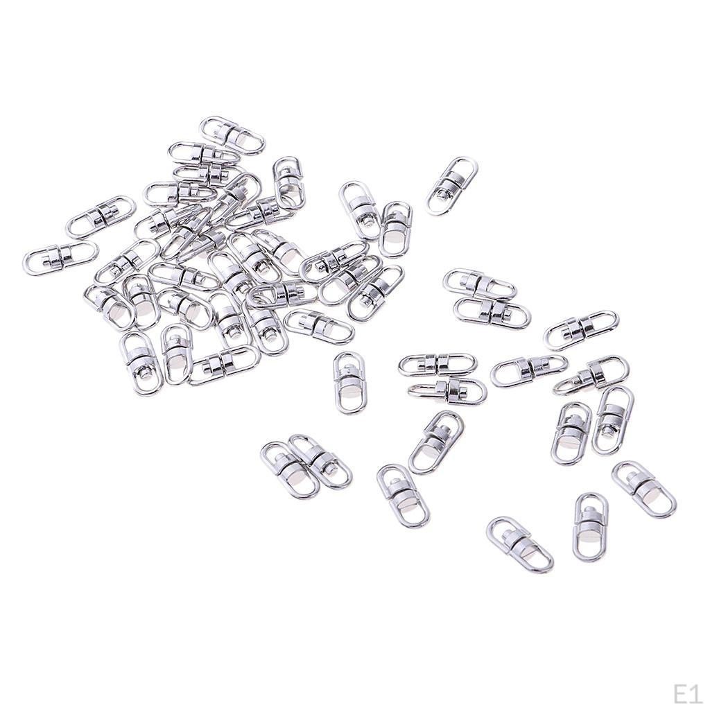 50Pcs Swivel Trigger Lobster Claw Clasps Bag Buckles Chain Connector - Small