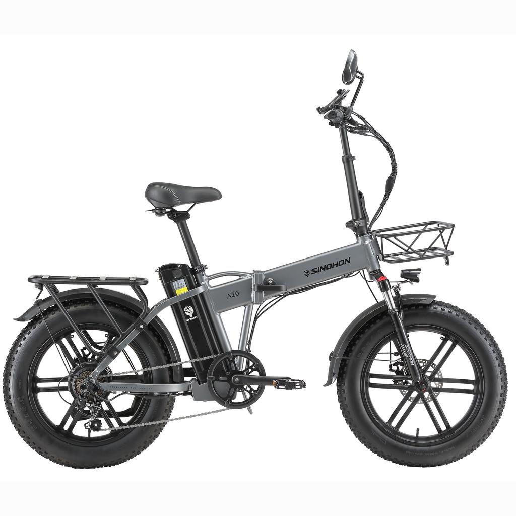 SINOHON A20 City Commuting Adult Electric Bicycle 500W Motor 48V18Ah Battery Multi Terrain E-Bike 20 Inch Road Tires With Tow Seat Electric Bicycle