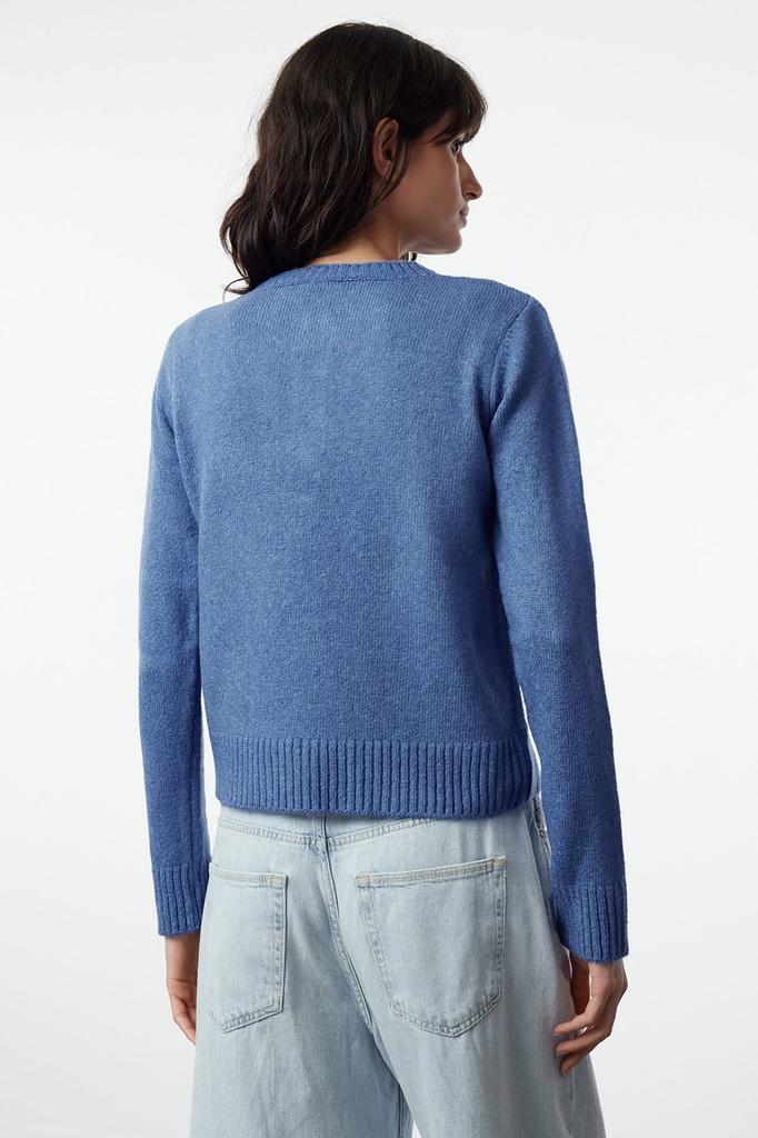 Женский свитер в элегантном стиле, мягкий текстурированный базовый трикотаж с камнем, свитер