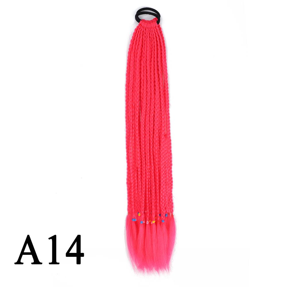 Плетеный хвост с резинкой, черный плетеный хвост ручной работы из термостойкого волокна, шиньоны с конским хвостом для девочек