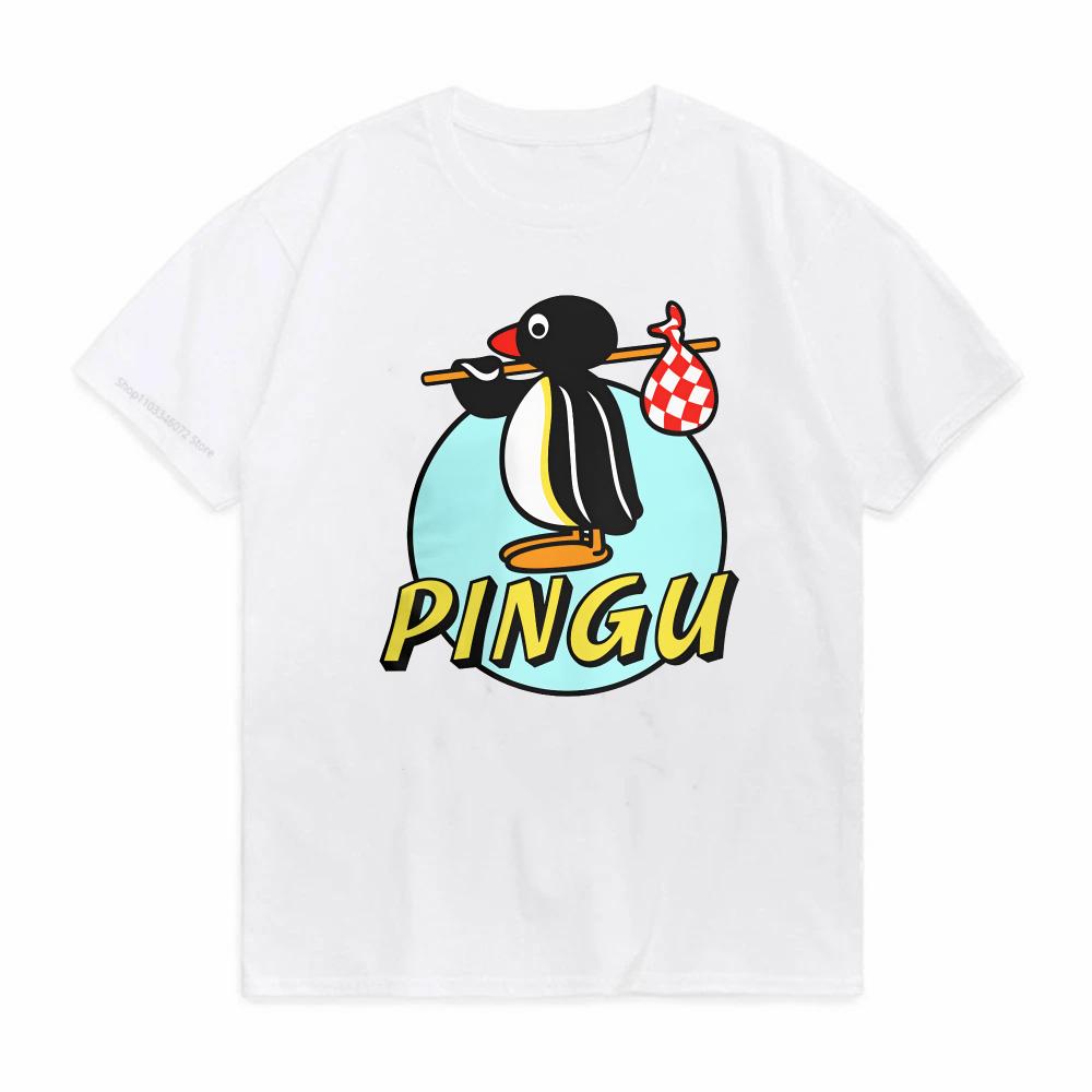 Pingu Graphic T Shirt Penguin Character Catchphrase Noot Noot Cartoon Top For Casual Wear Summer Unisex Unisex Short Sleeve Tee