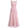 Women Ladies Embroidered Chiffon Bridesmaid Formal Dress Long Evening Prom Gown