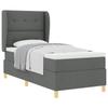 Boxspring Bed with Headboard Dark Grey 200 x 100 cm Fabric