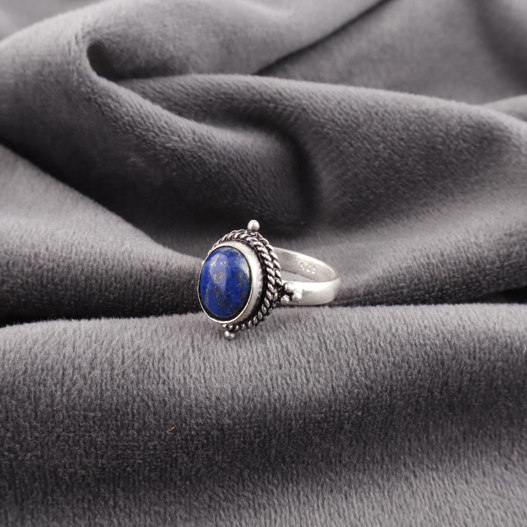 Lapis Lazuli Ring Handmade Jewelry, 925 Solid Sterling Silver Ring Designer Gemstone Jewelry Ring, Gift For Mom