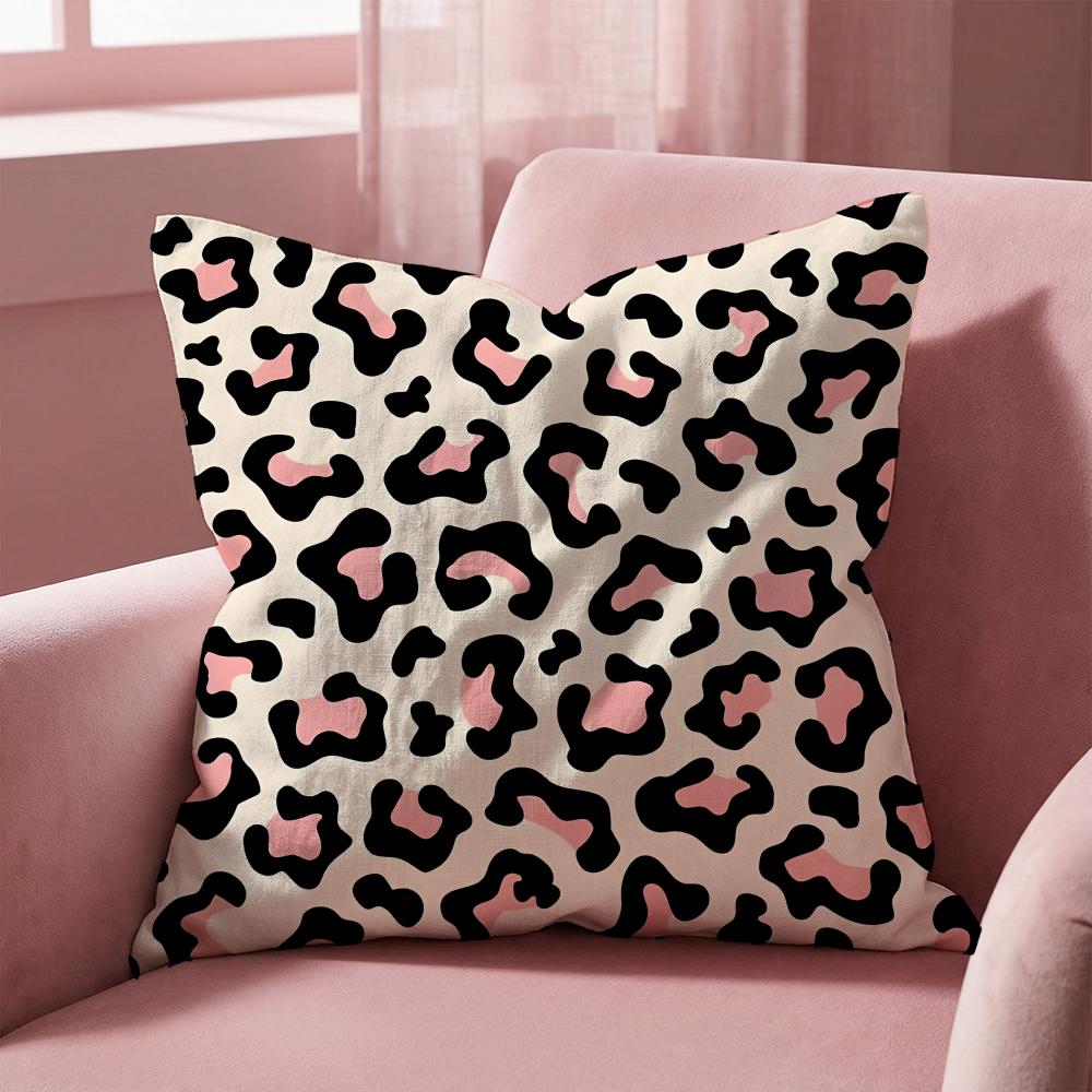 Leopard print pattern Cushion Cover MultiScene Pillow Cover for Home Car Reversible Soft Durable for Daily Use