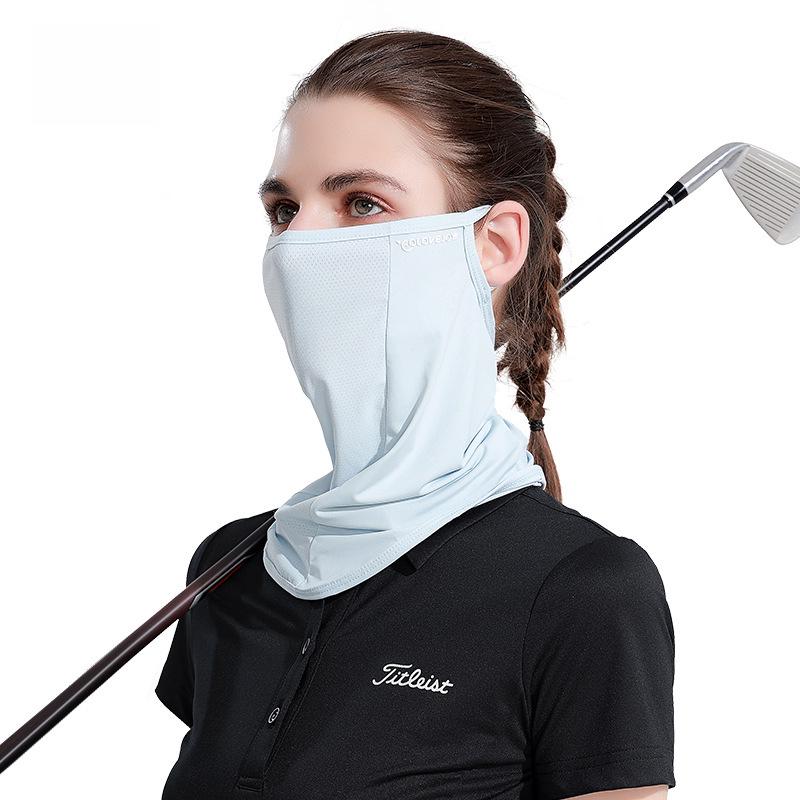 Женская летняя велосипедная солнцезащитная маска Ice Silk с ушными петлями и защитой шеи - XTJ27